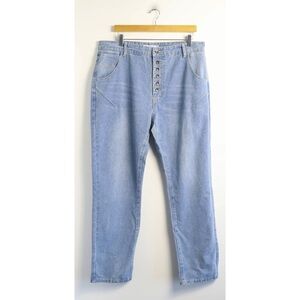 NWOT Misslook straight slim jeans high rise denim blue plus size 3XL button up